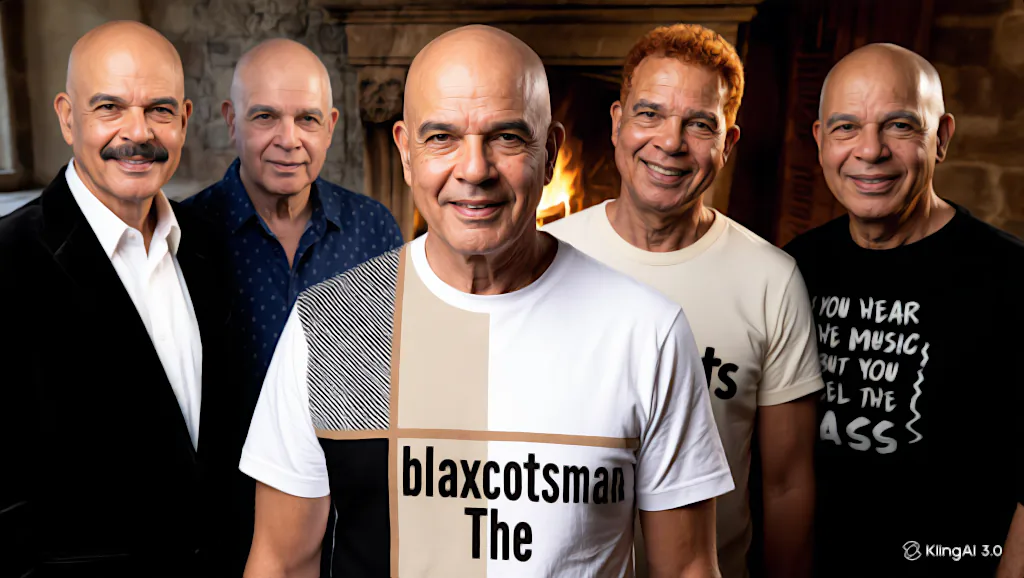 Mike Ogletree, aka The Blaxcotsman, with The Blaxcots band members .
